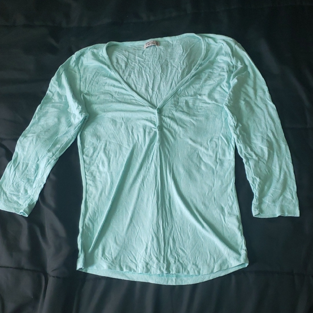 PajamaMint Green V-Neck Women's Top